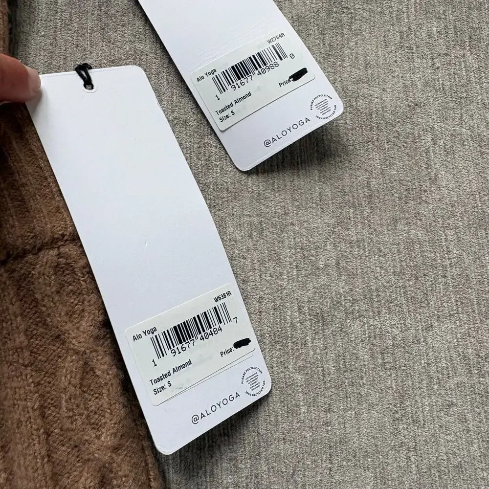 NWT Alo Yoga Winter Bliss Brown Cable Knit Crop Top and Matching Mini Skirt - Picture 4 of 5